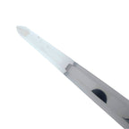 Close-up of shiny blade tip on decorative Knights Templar medieval sword from Knight Collections