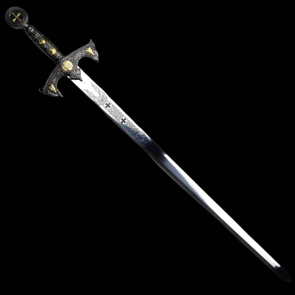 Knight Collections decorative Knights Templar medieval sword with detailed hilt and engraved blade