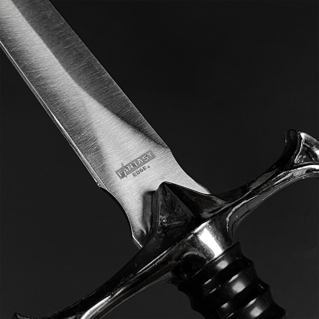 Anduril Dagger with a polished stainless steel blade and ornate handle design
