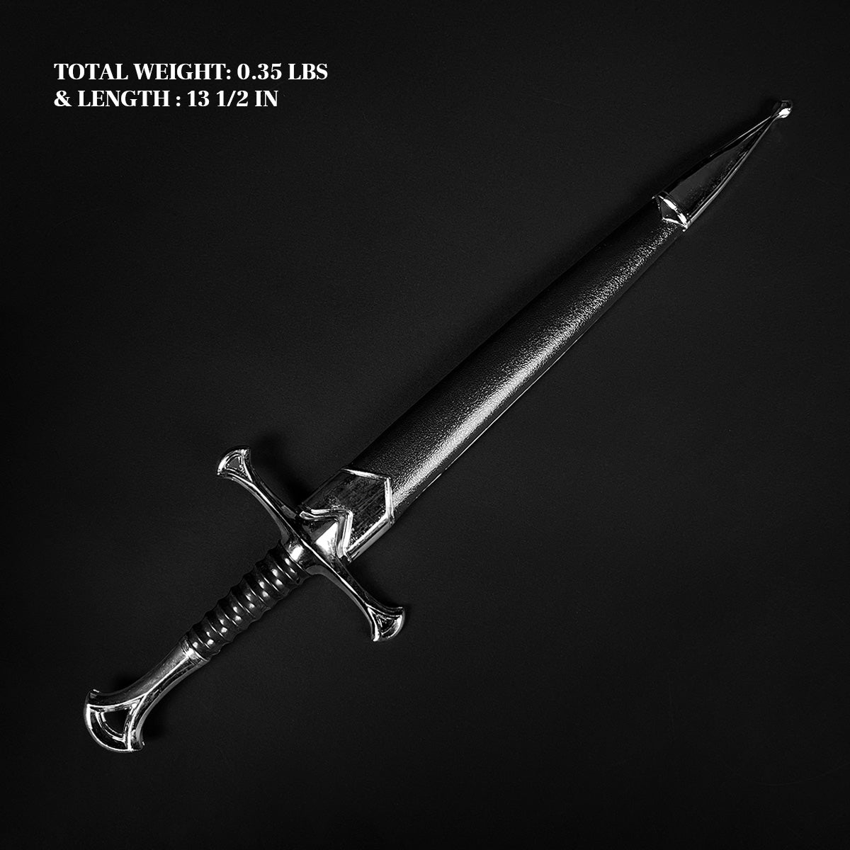 Anduril Dagger with a sleek design, 13.5 inches long and lightweight at 0.35 lbs