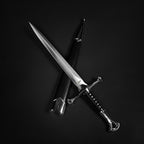 Anduril Dagger with a sleek design and leather-wrapped handle, including a stylish sheath