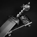Knights Collection Roman Gladius Medieval Sword . Ornate silver hilt with engraved scabbard and steel blade