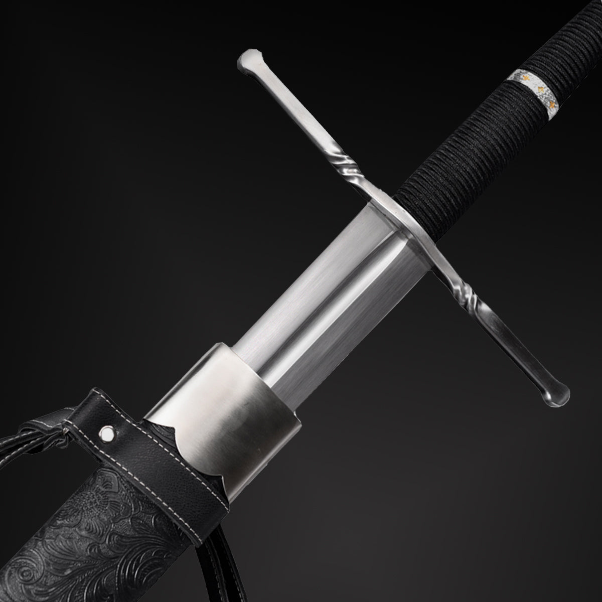 Hand-Forged Medieval Sword by Knight's Collection with detailed handle and elegant guard