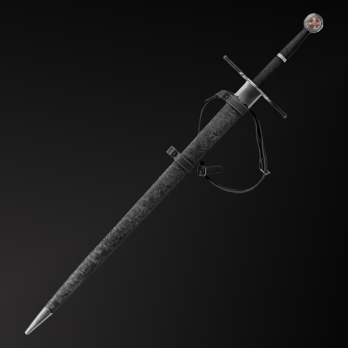 Hand-Forged Medieval Sword from Knight's Collection with intricate detailing and robust design