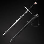 Hand-Forged Medieval Sword with a polished blade and protective scabbard for collectors and reenactors