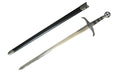Knights Collection Robin Hood Medieval One Hand sword with steel blade decorative pommel and black scabbard