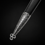 Ornate silver dagger scabbard metal tip | Knight's Collection