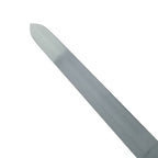 Close-up of the blade of the King's One Hand Medieval Sword with a polished finish and tapered edge