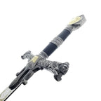 King Solomon Display Medieval Sword with detailed engraved hilt and black grip by Knight Collections