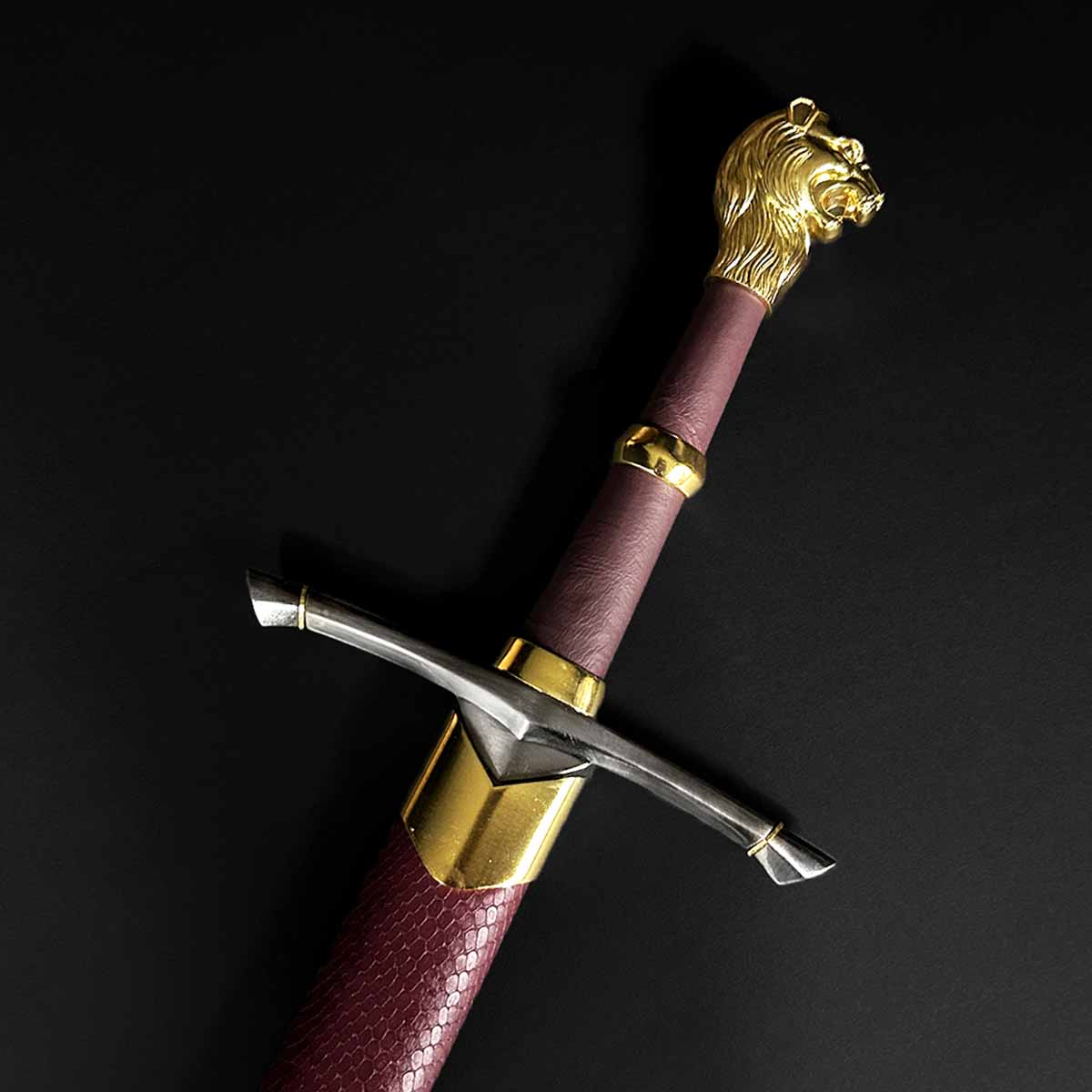 Knight's Collection Chimera Medieval Sword featuring a lion head hilt and detailed blade design