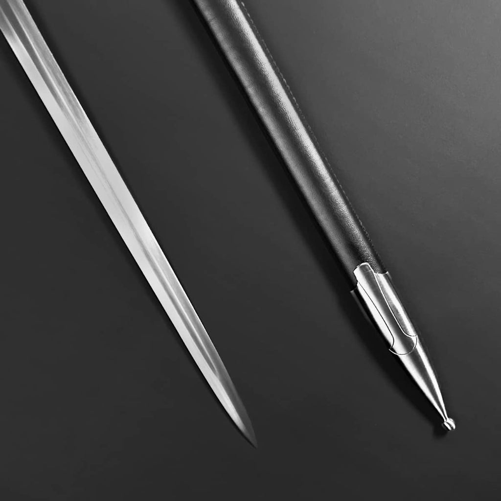 Knight's Collection Elite - Hand-Forged Medieval Sword with a polished blade and sleek leather sheath