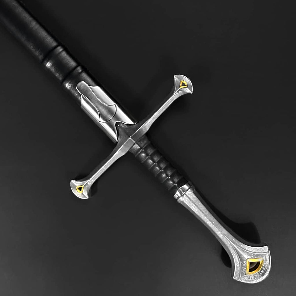 Knight's Collection Elite - Hand-Forged Medieval Sword with Detailed Blade and Leather Wrapped Grip