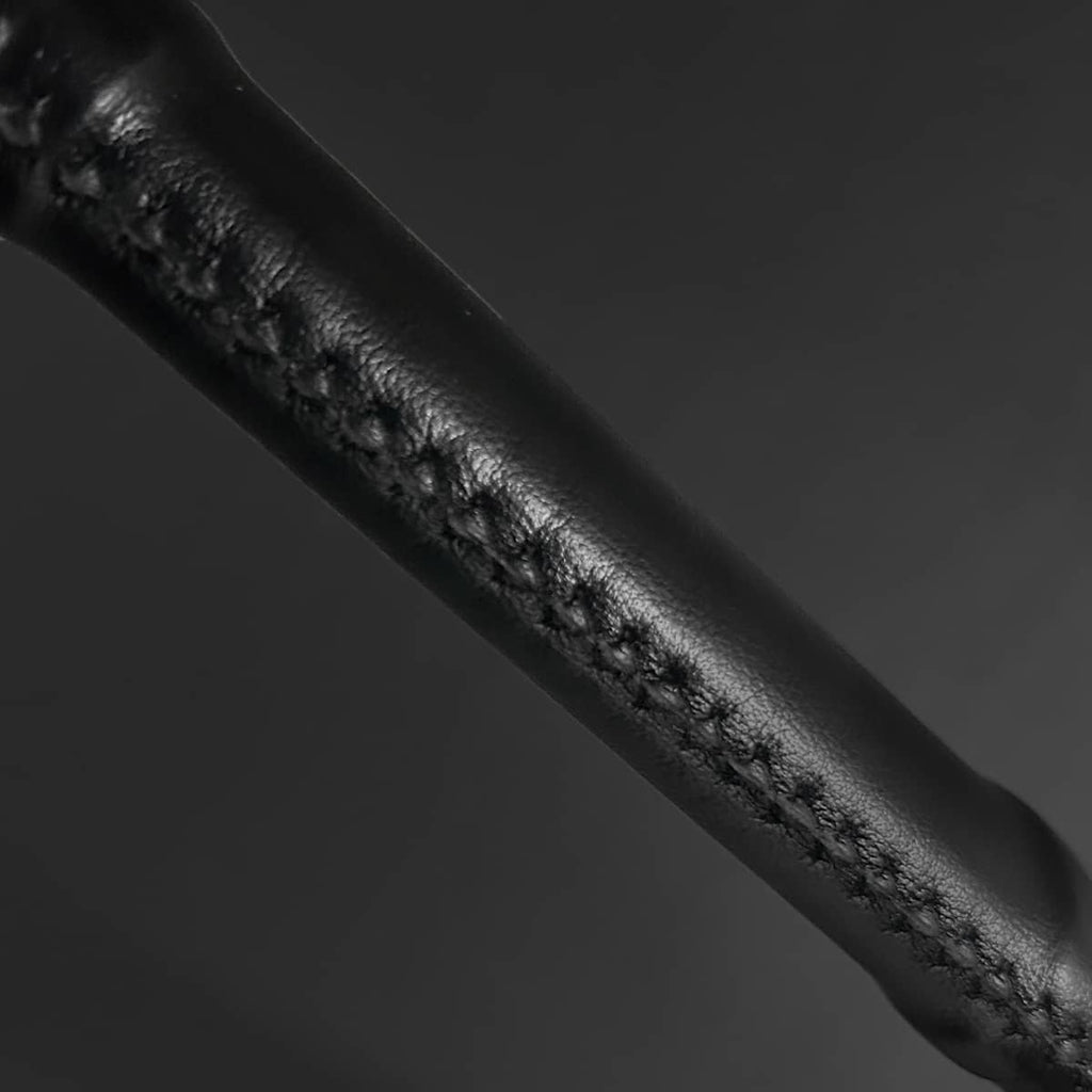 Handle detail of Knight's Collection Elite - Hand-Forged Medieval Sword with intricate leather stitching