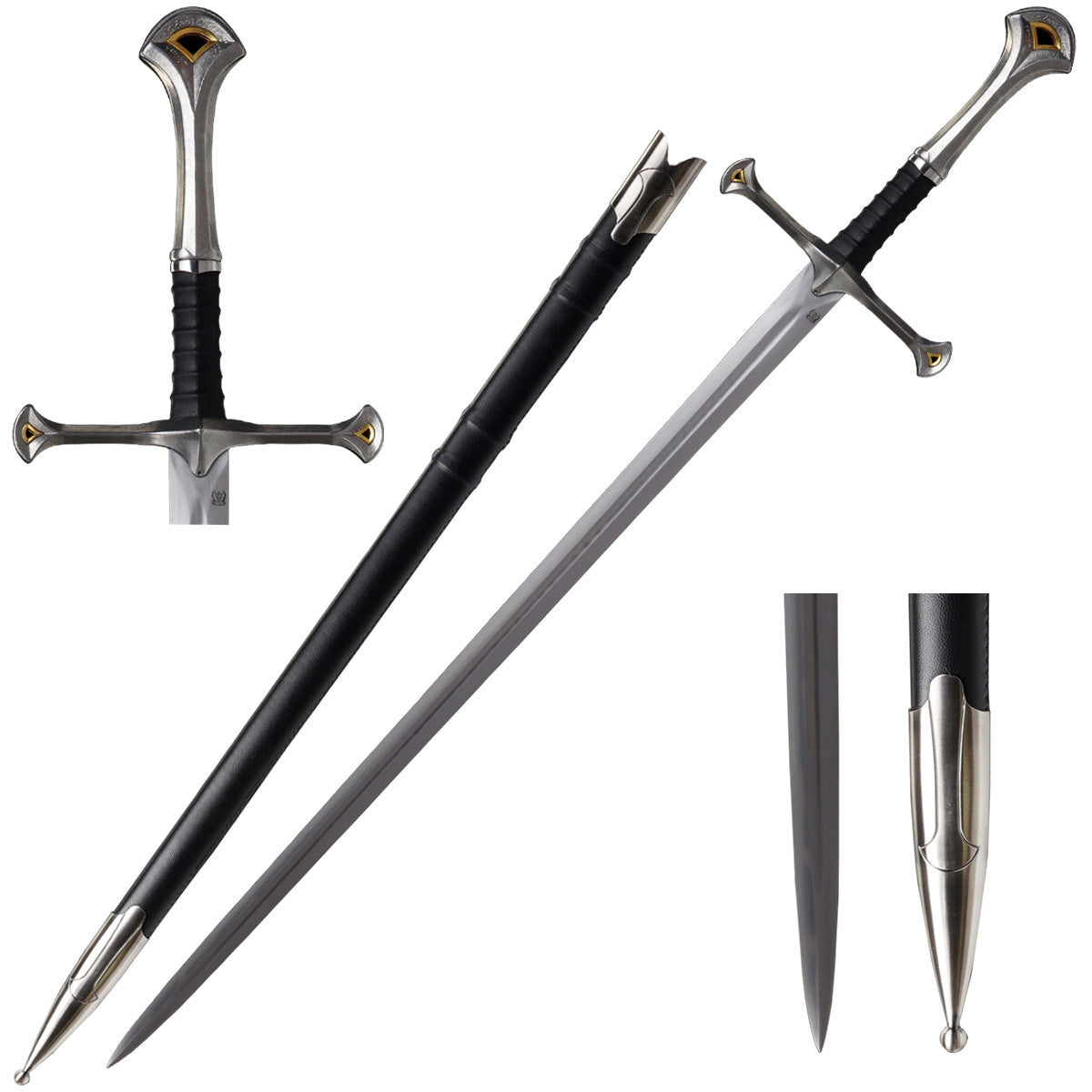Knight's Collection Elite - Hand-Forged Medieval Sword with intricate design and sturdy grip