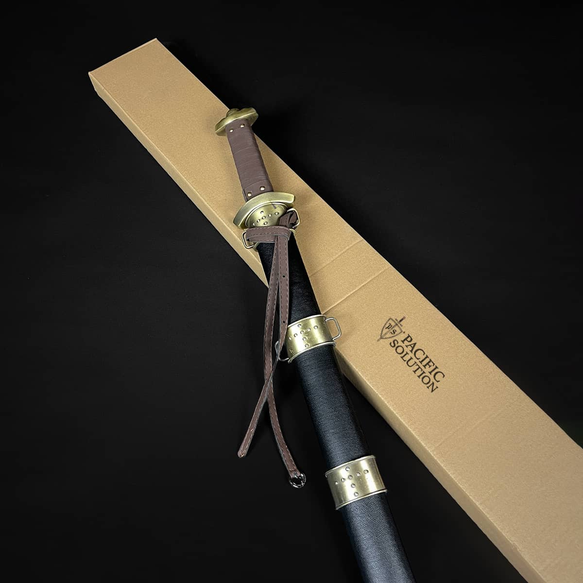 Knights Collection Godfrid the Battle-Born Viking Sword with leather-wrapped handle in protective packaging