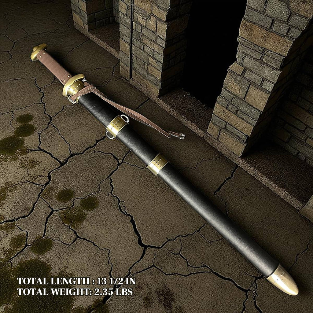 Knights Collection Godfrid the Battle-Born Viking Sword with detailed hilt and blade specifications