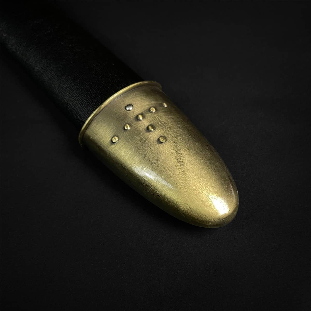 Close-up of the Knights Collection Godfrid the Battle-Born Viking Sword handle with ornate guard