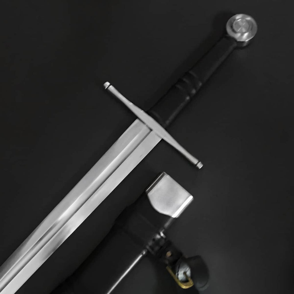 Knight's Collection Guardian of Eldwyn Medieval Sword with Hand-Forged Blade and Leather Grip