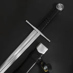 Knight's Collection Guardian of Eldwyn Medieval Sword with Hand-Forged Blade and Leather Grip
