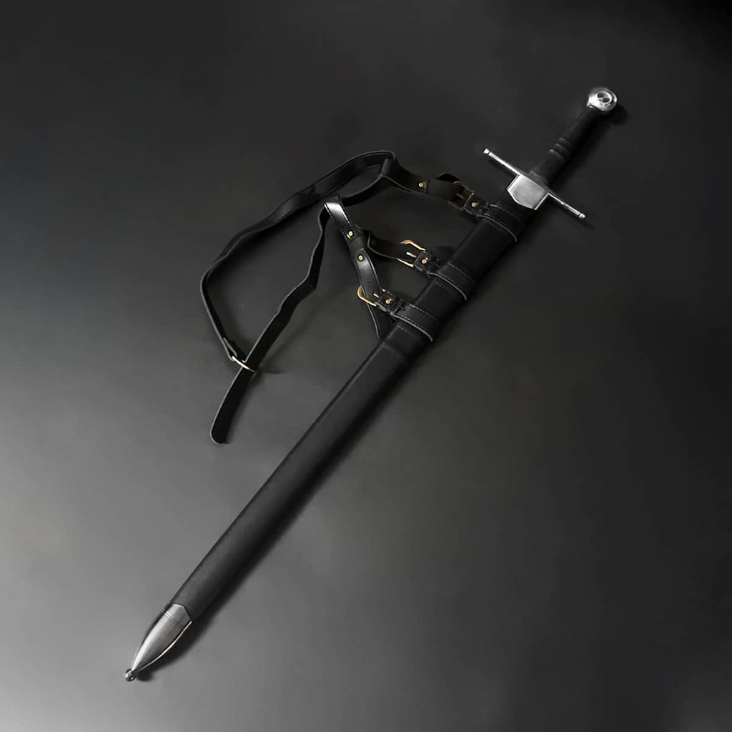 Knight's Collection 'Guardian of Eldwyn' Medieval Sword with Hand-Forged Blade and Leather Sheath