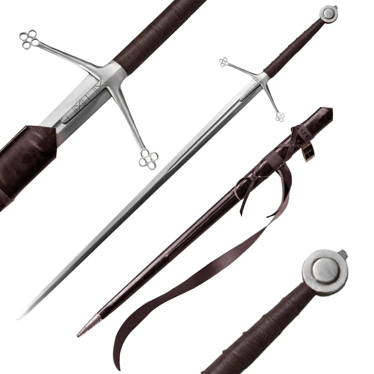 Knight's Collection Hand-Forged Claymore with Detailed Hilt and Sharp Blade for Collectors and Enthusiasts