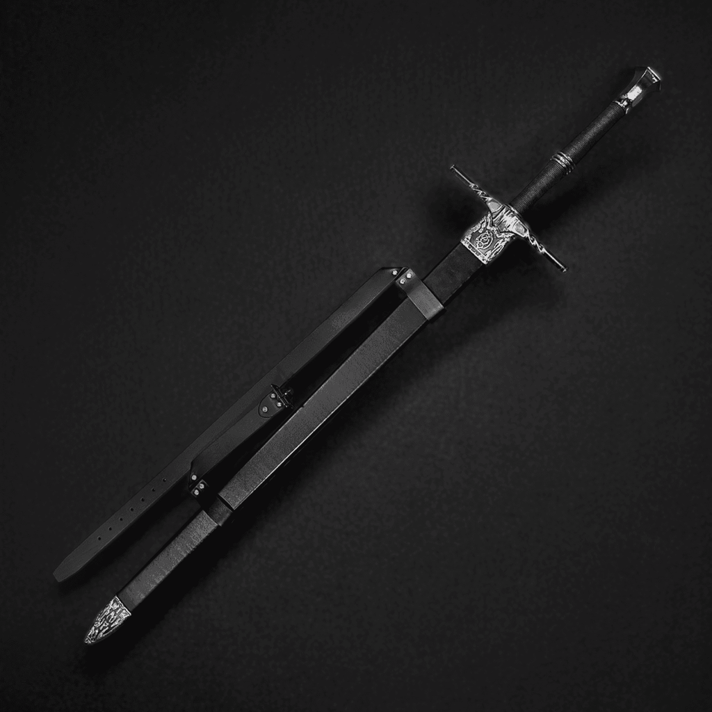 Knights Collection Nightwolf Medieval Sword with intricate hilt design and leather grip