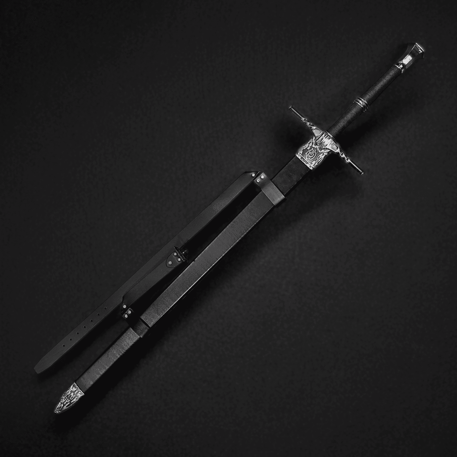 Knights Collection Nightwolf Medieval Sword with intricate hilt design and leather grip