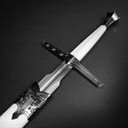 Knights Collection White Knight medieval sword with ornate handle and polished blade for collectors