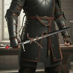 Knights Templar Medieval Sword Replica with detailed hilt design and cross emblem, ideal for collectors