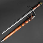 Knights Templar One Hand Short Sword with leather-wrapped handle and decorative cross guard