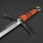 Knights Templar One Hand Short Sword with ornate handle and detailed crossguard