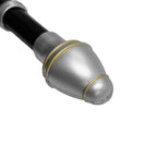 Close-up of Knight's Collection LARP Foam Medieval Knight Sword with silver and gold detailing on the hilt