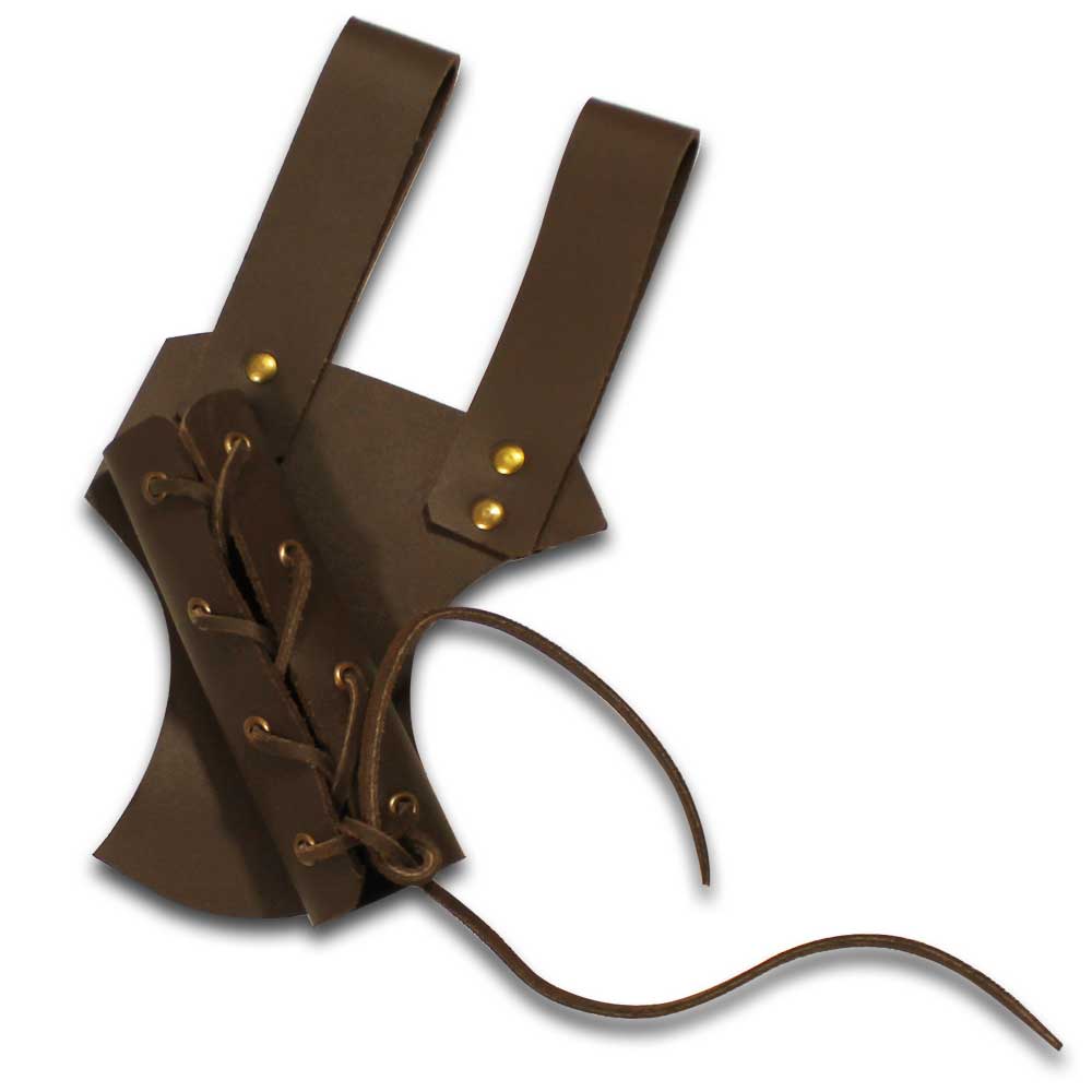 Sword Frog for Medieval Swords with adjustable straps and lace-up design in brown
