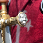 Masonic Red Foam Sword with detailed hilt and face design, ideal for cosplay and themed events