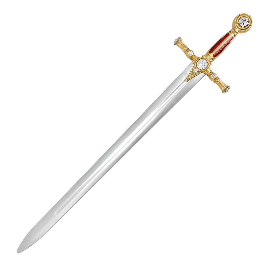 Masonic Red Foam Sword with detailed hilt and sturdy foam blade for safe play