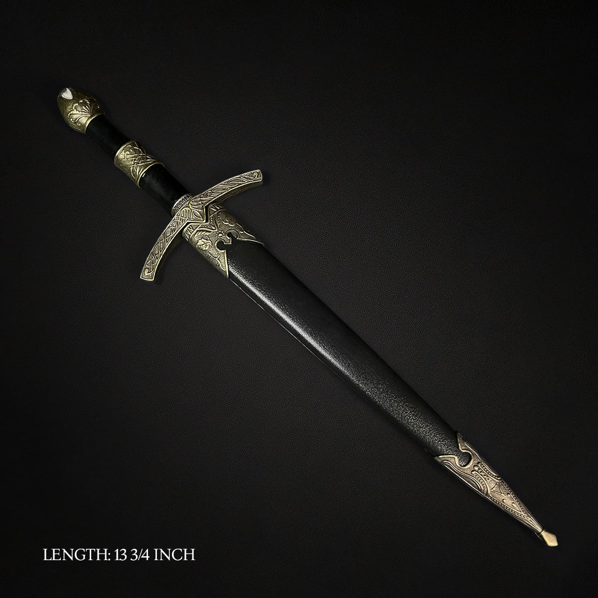 Fantasy Edge Medieval Dagger - Crown and Ornaments Handle with intricate detailing and sleek design