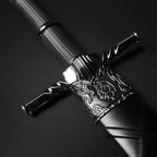Medieval Dagger with Wolf Ornaments featuring a sleek handle and detailed hilt design