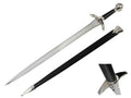 Knight's Collection Medieval knight sword with scabbard featuring a sleek blade and ergonomic handle