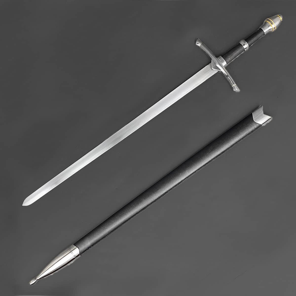 One-Hand Knight Medieval Sword by Knight's Collection with a sleek blade and elegant hilt