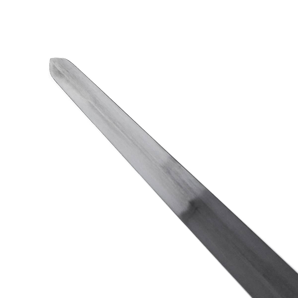 Close-up of Knight Collections one hand medieval sword blade with steel finish