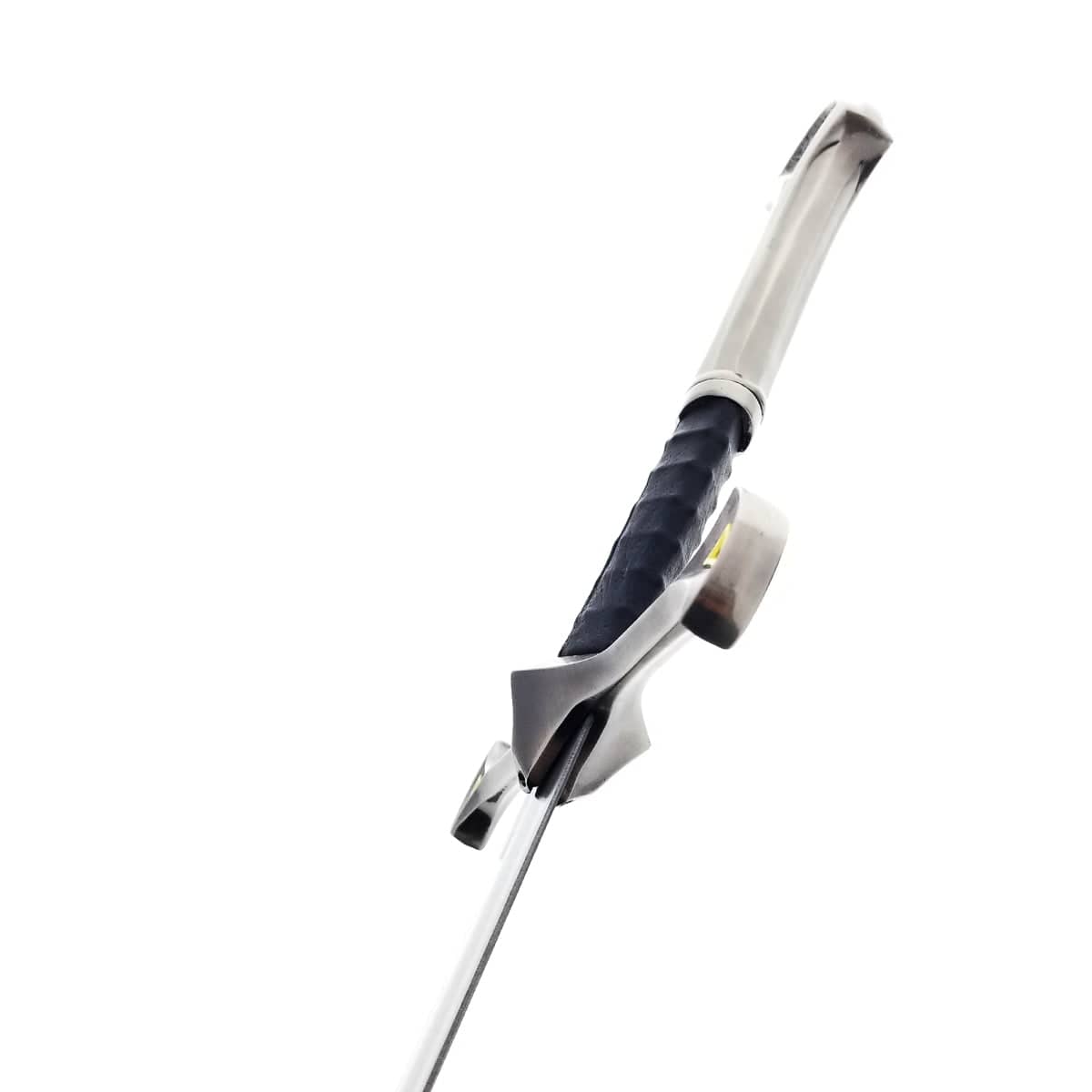 Knight Collections one hand medieval sword with detailed black handle and polished steel guard