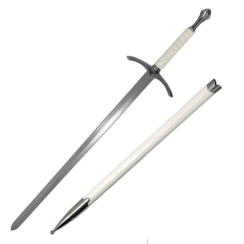Knight's Collection One Hand Medieval Sword with a silver blade and detailed grip design