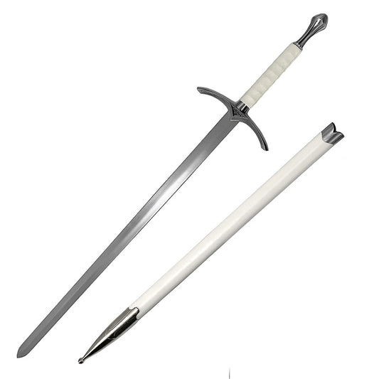 Knight's Collection One Hand Medieval Sword with a silver blade and detailed grip design