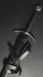 Medieval sword in black leather scabbard | Knight's Collection