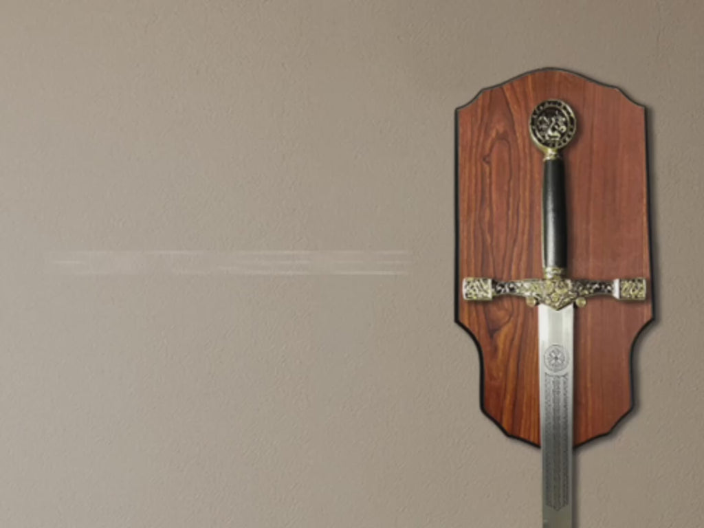 45" Excalibur Sword With Hanging Plaque Knight Collection