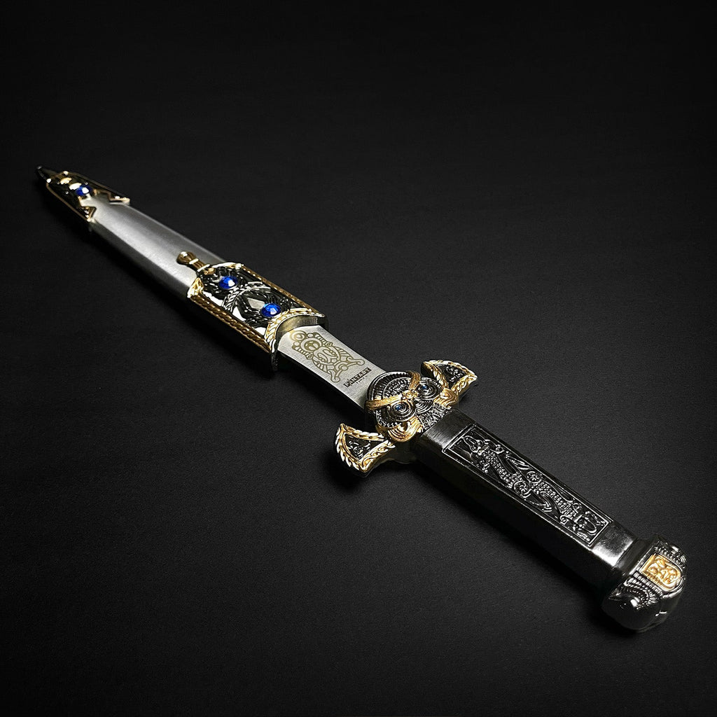 Elegant Roman Dagger with Intricate Design and Gemstone Accents
