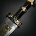 Roman Dagger with SPQR Inscription and Decorative Handle Details