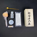 Knight's Collection Sword Cleaning Kit featuring oil, cleaning cloth, and tools for sword maintenance