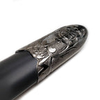 Close-up of ornate metal tip on sheath of Templar knight Medieval One-Hand sword from Knight's Collection