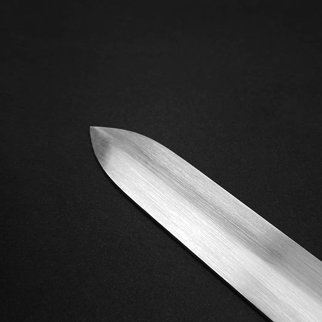 Blade tip of a one hand medieval sword with polished steel finish from Knight Collections